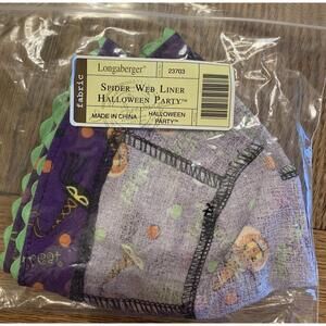 LONGABERGER  SPIDER WEB BASKET LINER HALLOWEEN PARTY New 23703